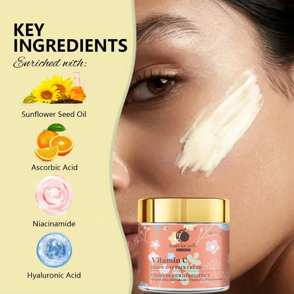 Organic Sunflower Seed Oil Face Cream | Sensitive Skin, 60g