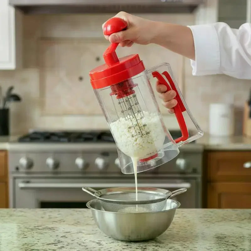 Silicone Squeeze Batter Dispenser with Measuring Labels | Baking
