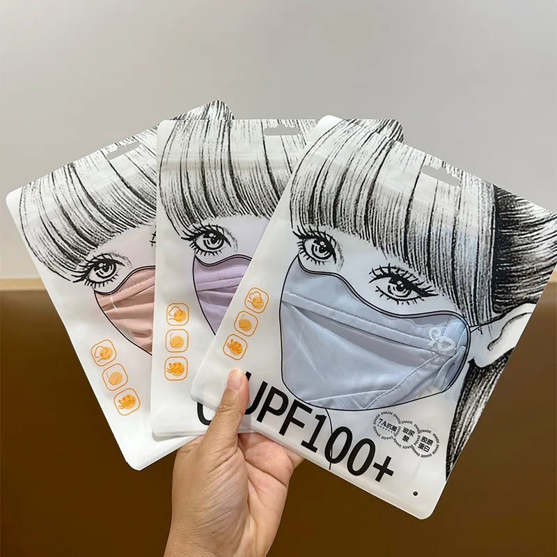 Ice Silk Face Scarf – Summer Sun Cover Veil for Women