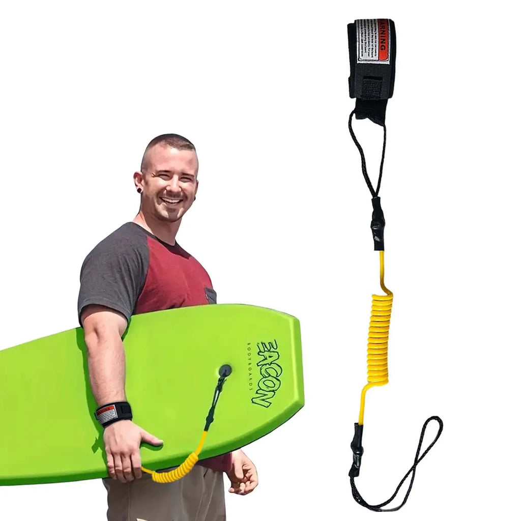 Coiled Bodyboard Surf Leash | Hook & Strap, 130cm TPU