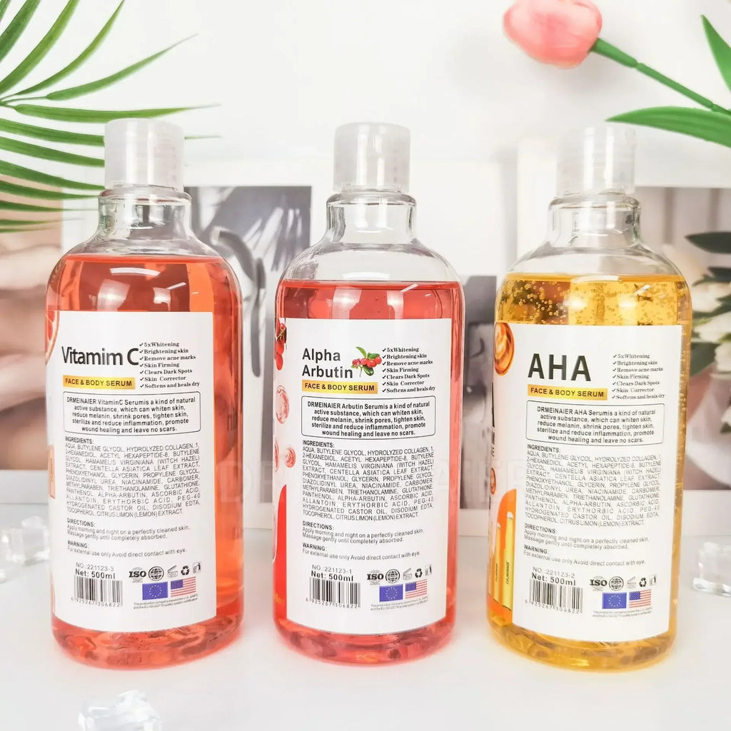 500ml Vitamin C Hyaluronic Acid AHA Face & Body Serum