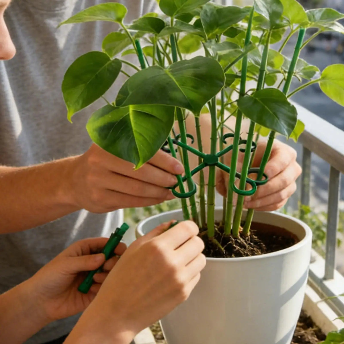 Reusable Double-Hook Plant Support Clips 4-Pack | Garden Stem