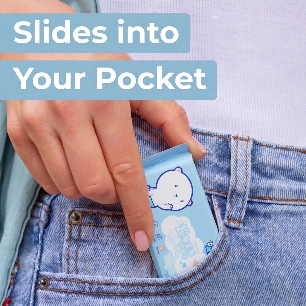64-Pack Mini Disposable Wet Wipes | Portable Travel Size