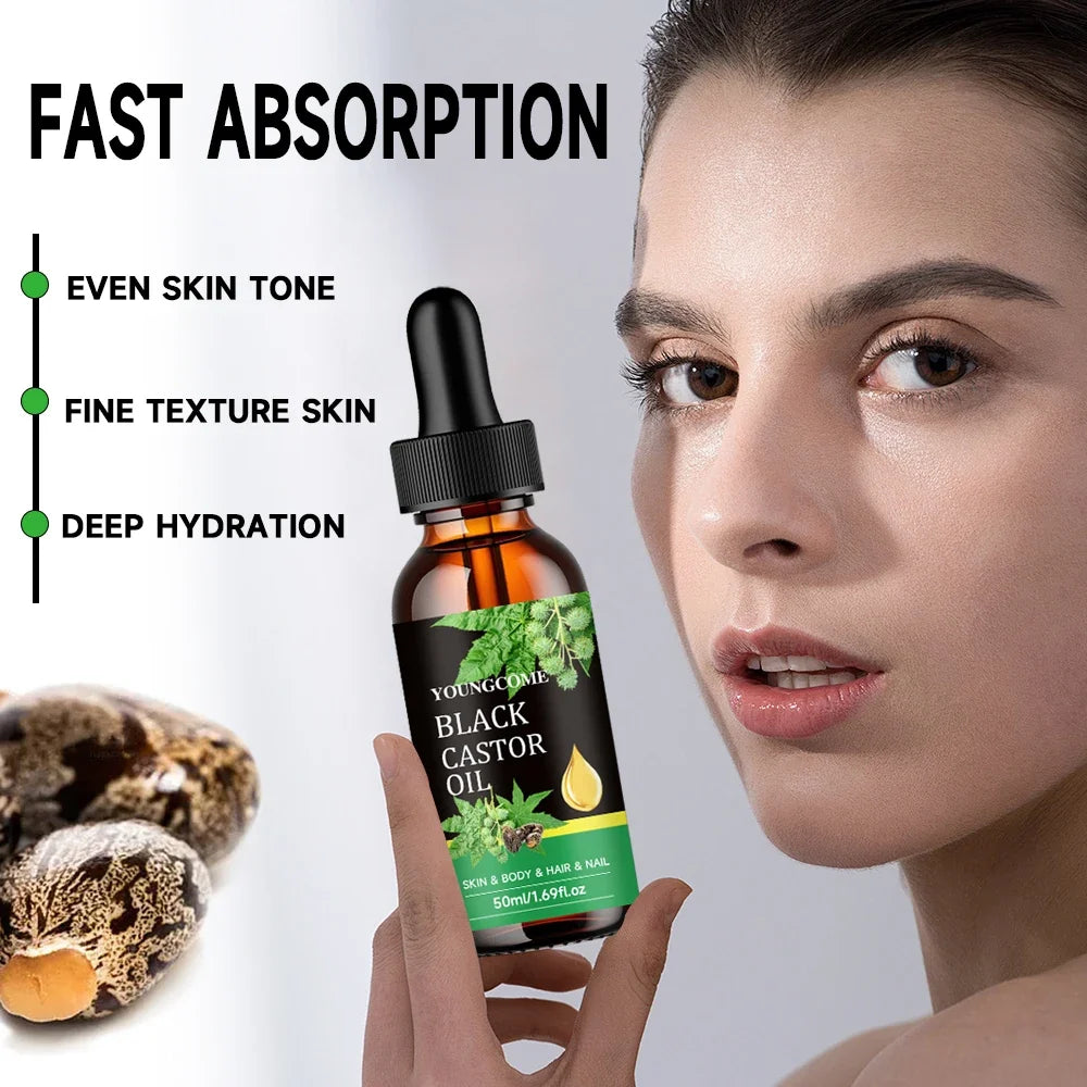 Black Castor Oil Healthy Improves Hair Line Toughness Nourishes Body