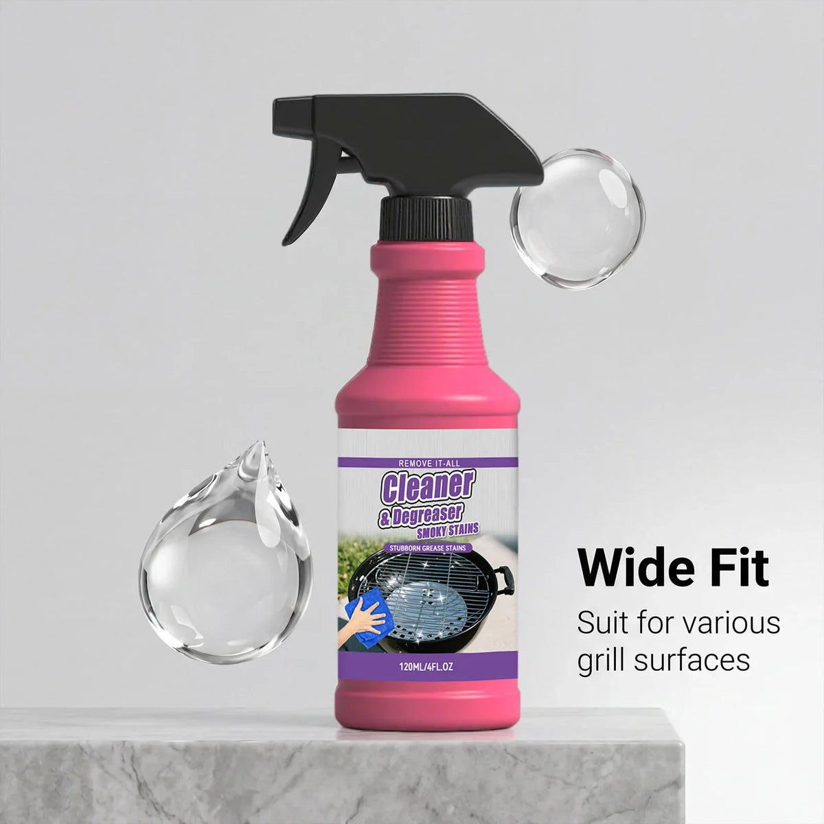 Heavy Duty BBQ Grill Cleaner Spray – Grease & Stain Remover