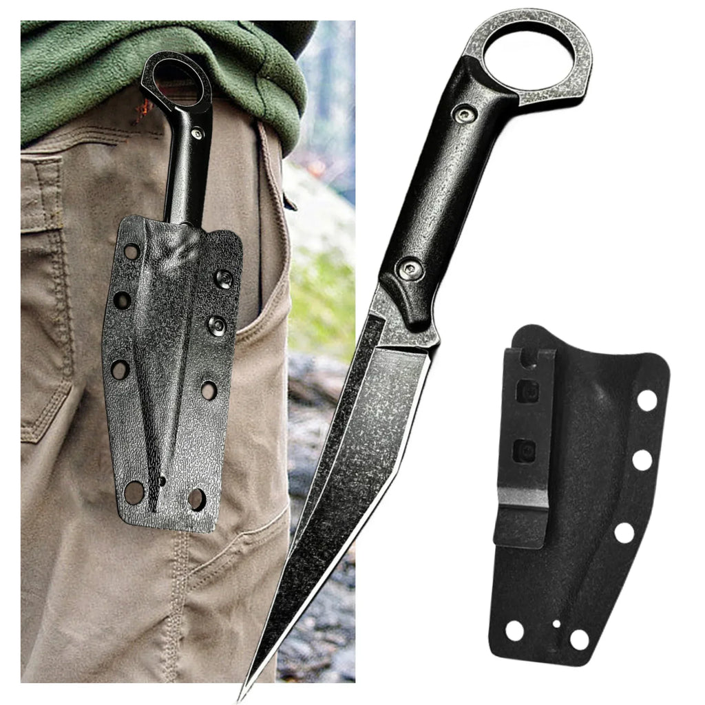 YRIDEFE EDC Fixed Blade Straight Knife with Sheath