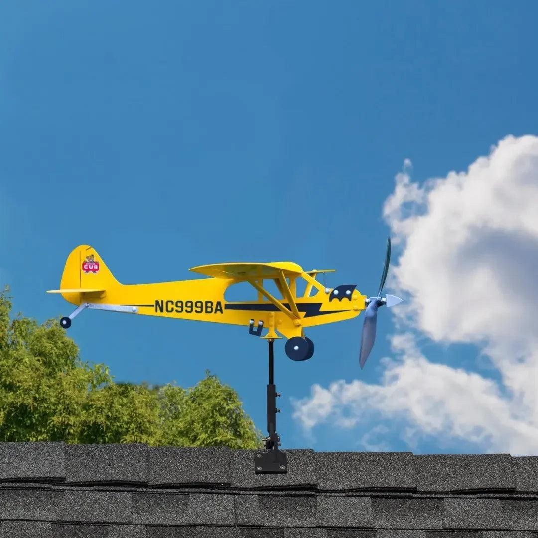 3D Airplane Wind Spinner Metal Weather Vane Garden Ornament