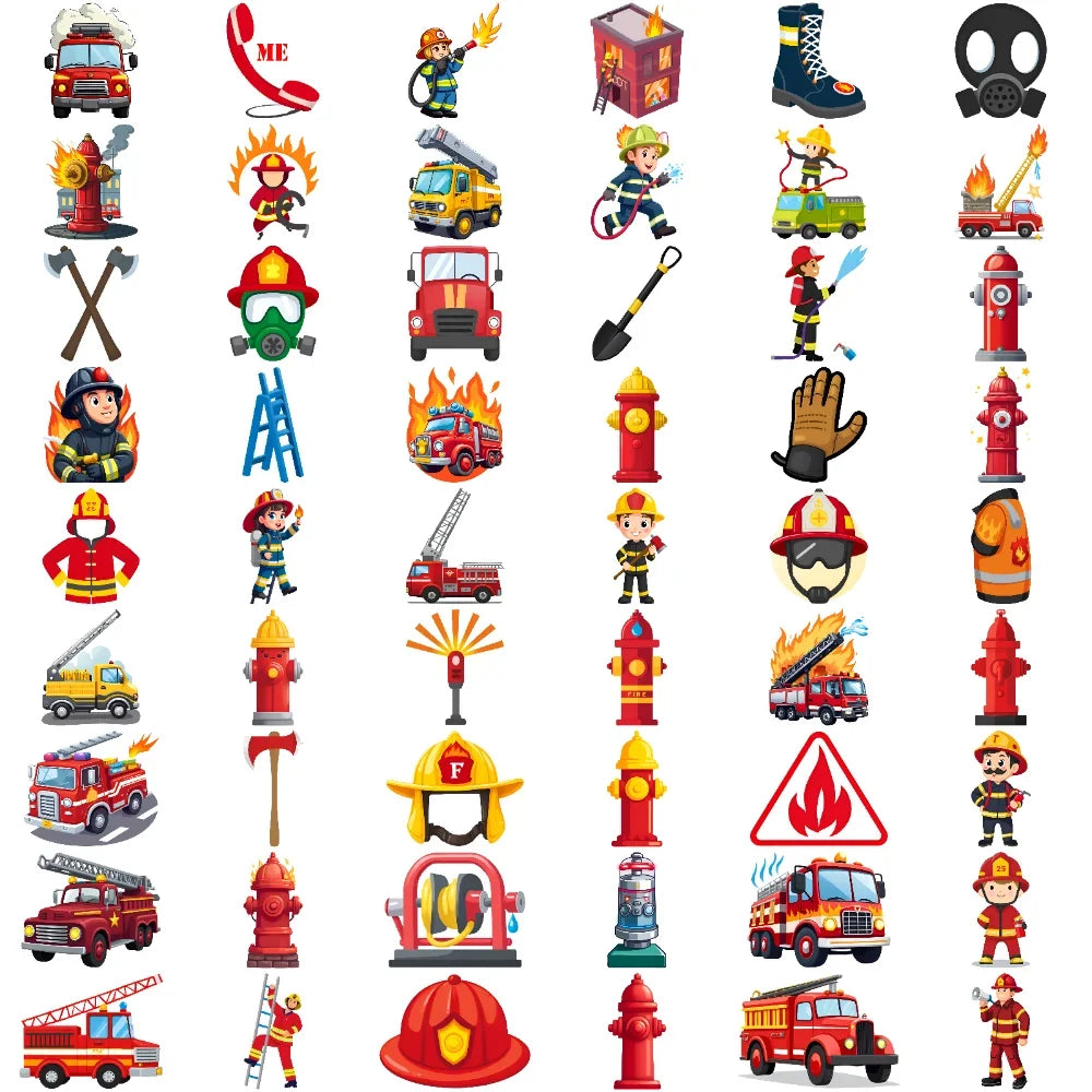 54pcs Firefighter Temporary Tattoos – Waterproof Body Stickers