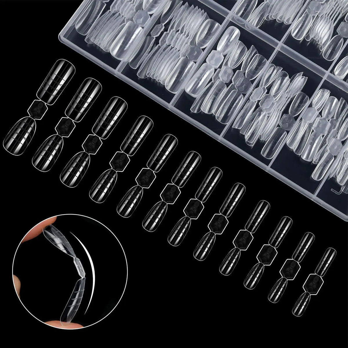 120pcs Reusable Nail Extension Forms | 12 Sizes Builder Molds