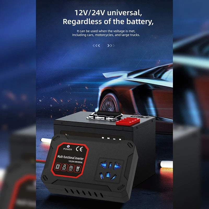 200W Car Power Inverter 12V/24V to 220V Portable Converter