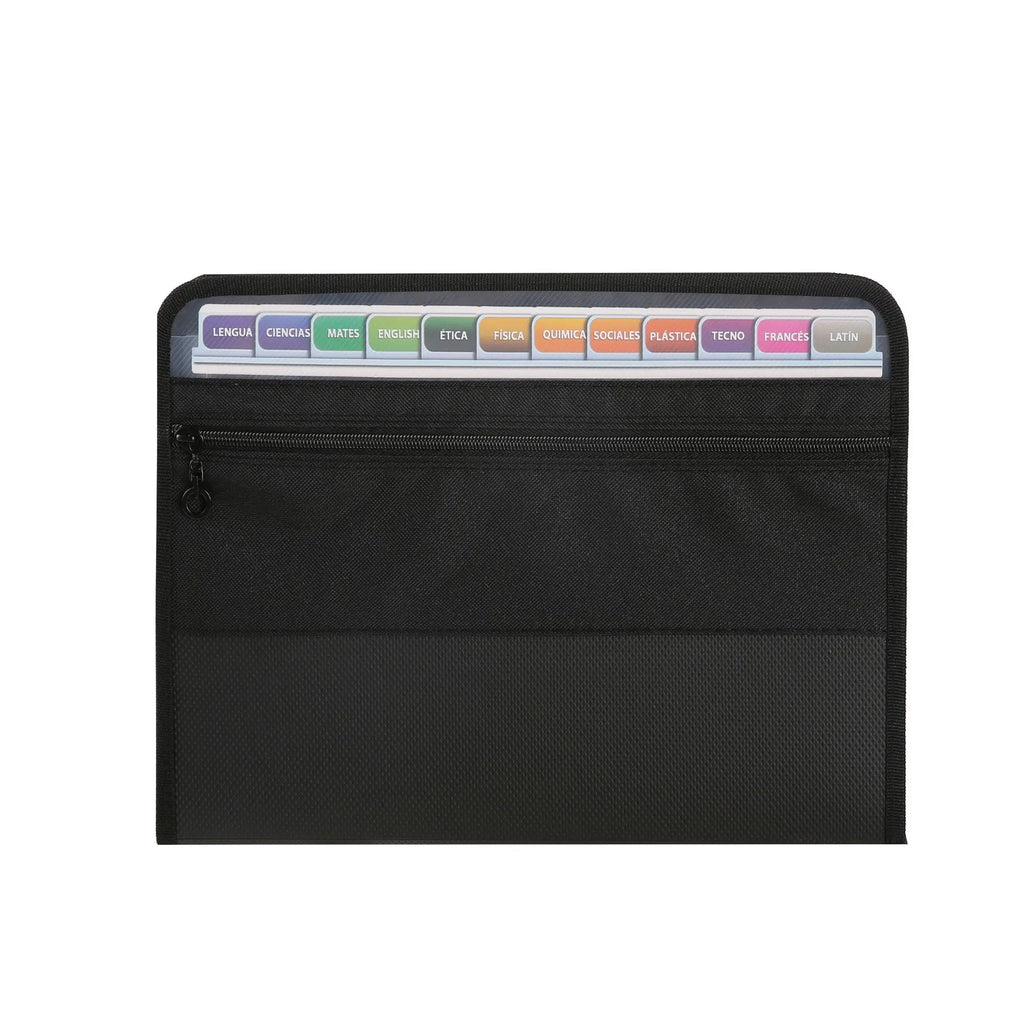13 Pocket Accordion File Organizer with Zipper & Pencil Pouch