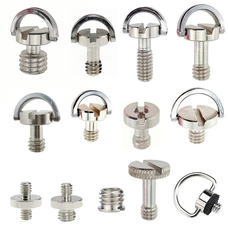 1 D-ring Tripod Screw Mounting Adapter Camera Camcorder Monopod QR