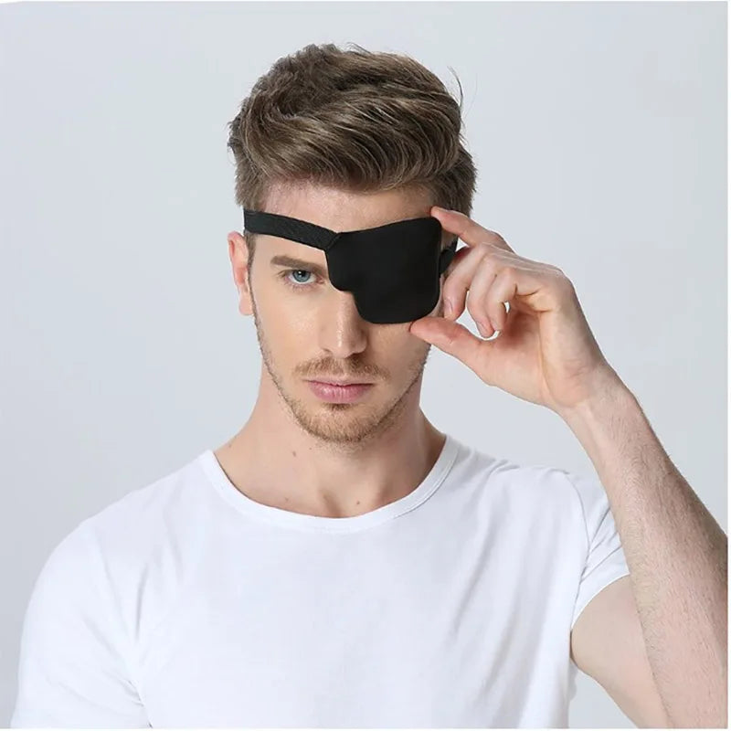 Left Right Black Single Eye Patch Adjustable 3D Foam Groove Eyeshades