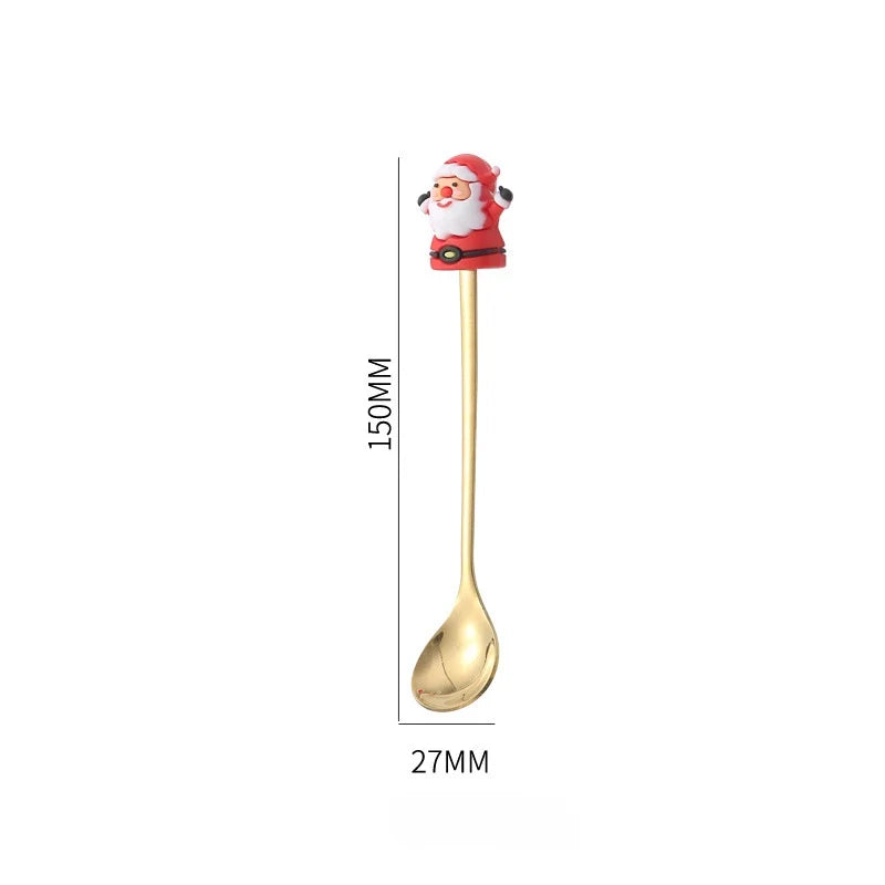 1 2 4 Fancy Christmas Cartoon Doll Sets Stainless Steel Tableware