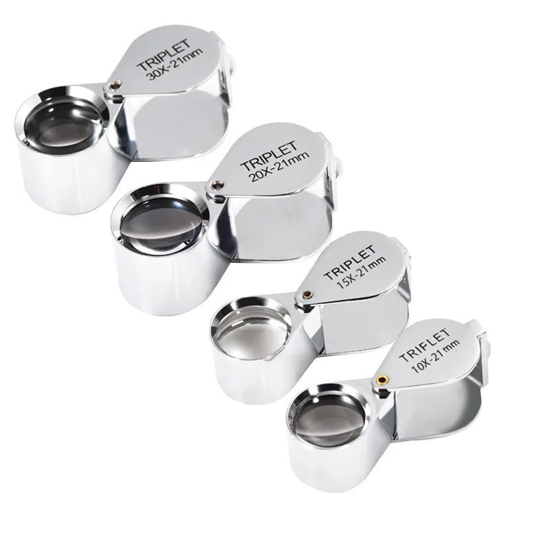 Folding Jeweler's Loupe 10X 15X 20X 30X Magnifying Glass