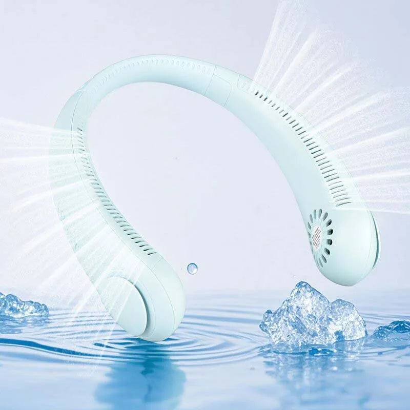 Leafless Neck Fan 3-Speed USB Rechargeable Wearable Cooler