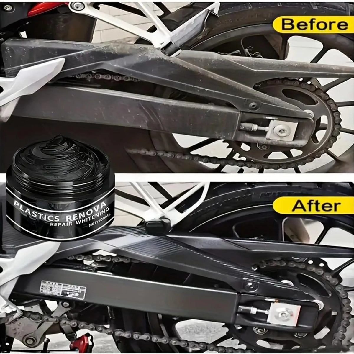 Black Trim Restorer Wax 100ml – Car & Motorcycle Plastic & Rubber