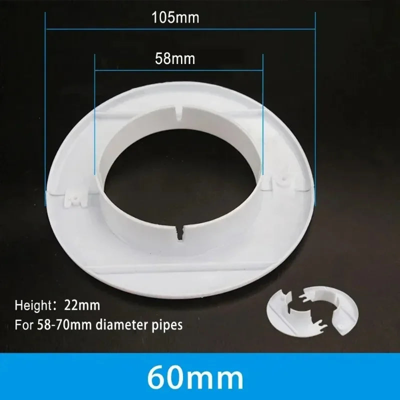 Plastic Wall Hole Cover for AC Pipes & Cables – 40–80mm