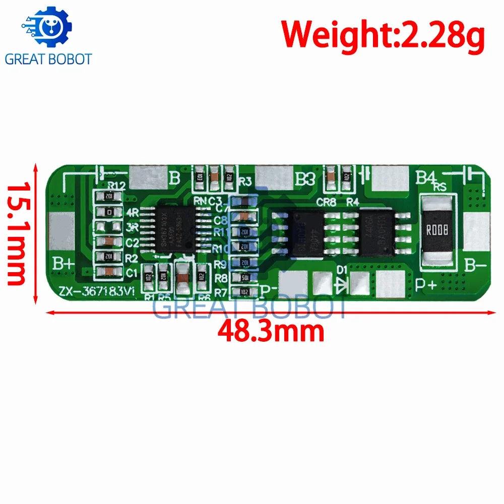 4S 18650 Li-ion BMS Protection Board PCB 4A–5A | 1–5 Pack