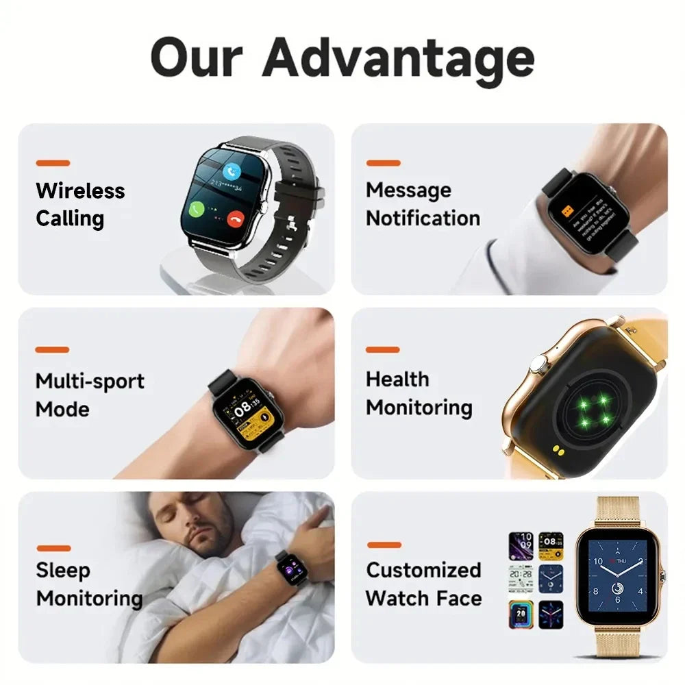 Smart Watch 1.44" Bluetooth Call Fitness Tracker for Men Women