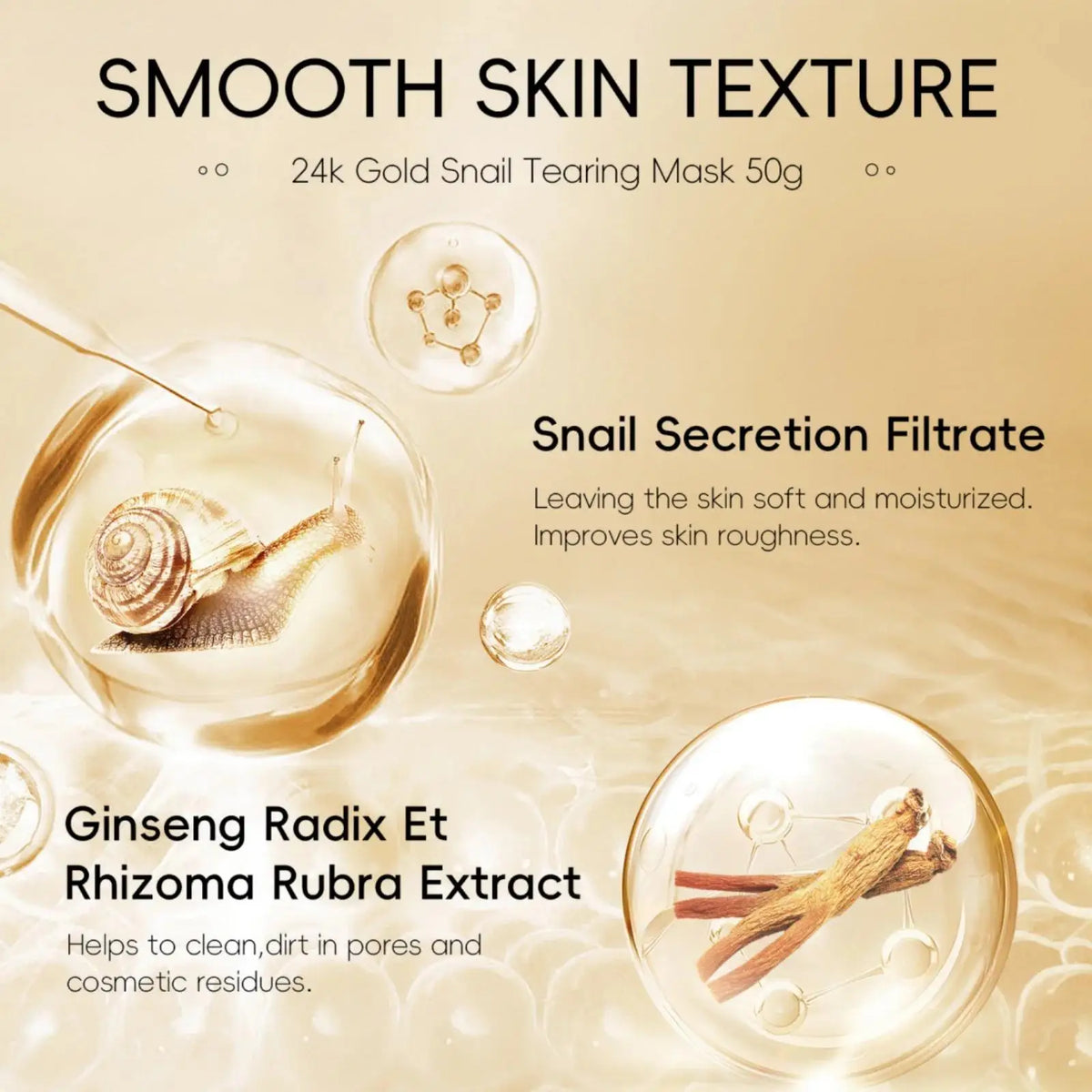 LAIKOU 24K Gold Snail Peel-Off Face Mask – Deep Cleanse 50g