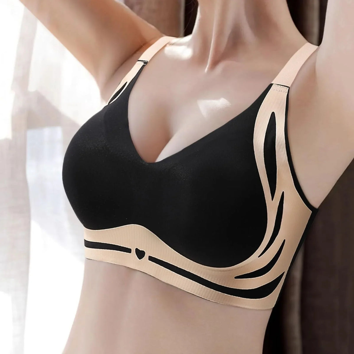 Women's Wireless Push-Up Bra | Seamless V-Neck Wire-Free