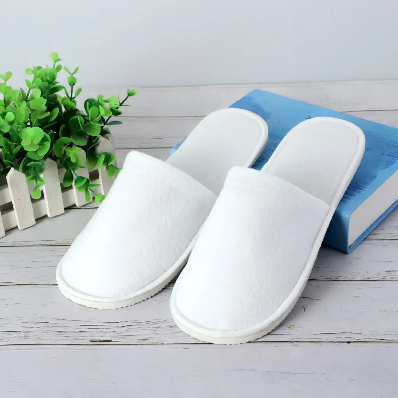 Hotel Disposable Slippers Cotton Linen | Closed Toe Unisex