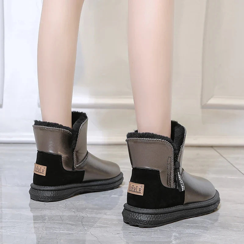 Women's Plush Ankle Snow Boots – Zip Winter Boots EU 34–48