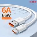 66W 6A USB-C Fast Charging Cable | Xiaomi Samsung Huawei