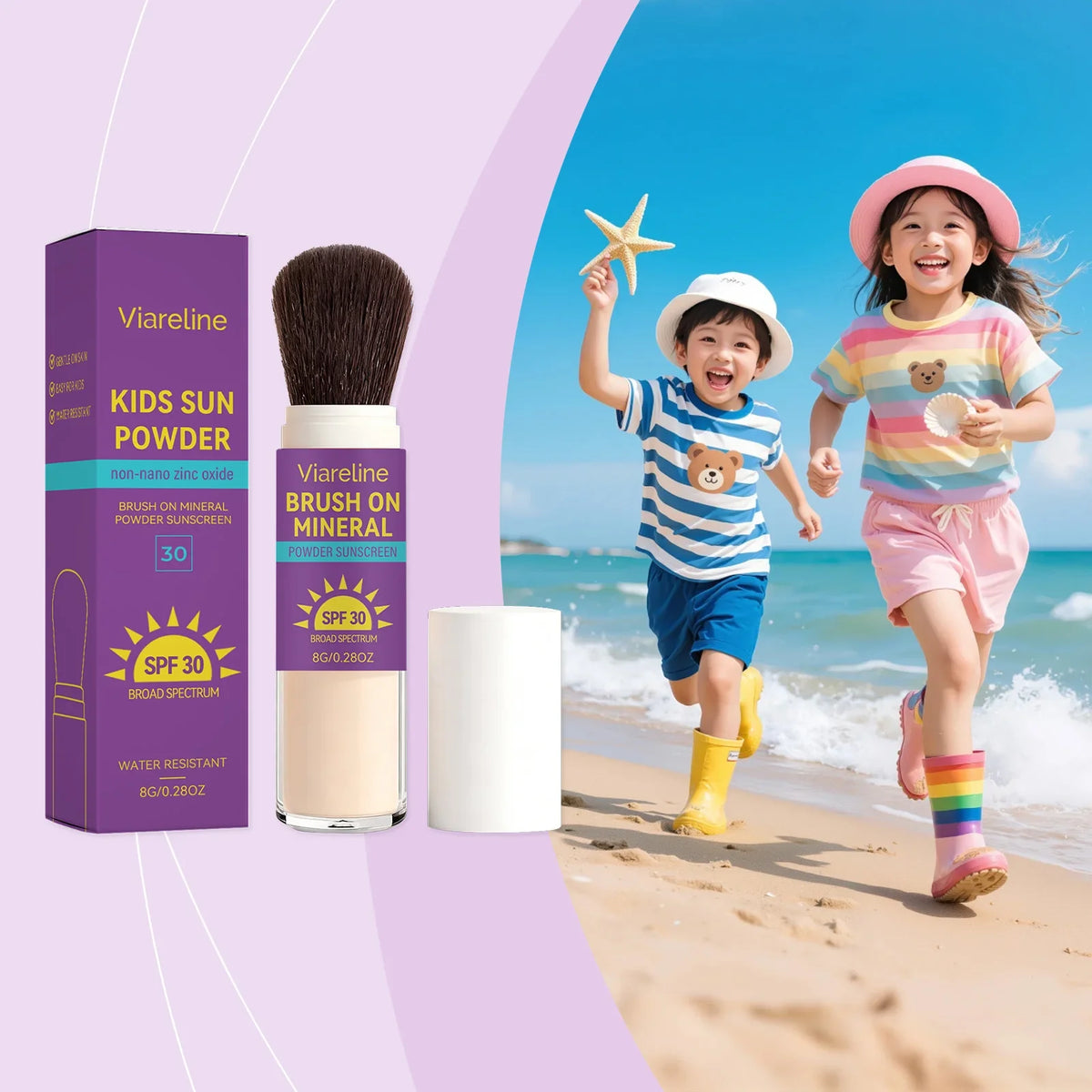 SPF30 Kids Sunscreen Powder – Broad-Spectrum UV Protection