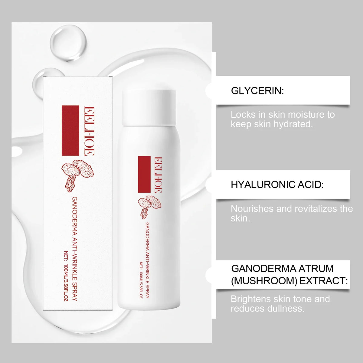 EELHOE Ganoderma Face Mist – Anti-Wrinkle Hydrating Toner Spray