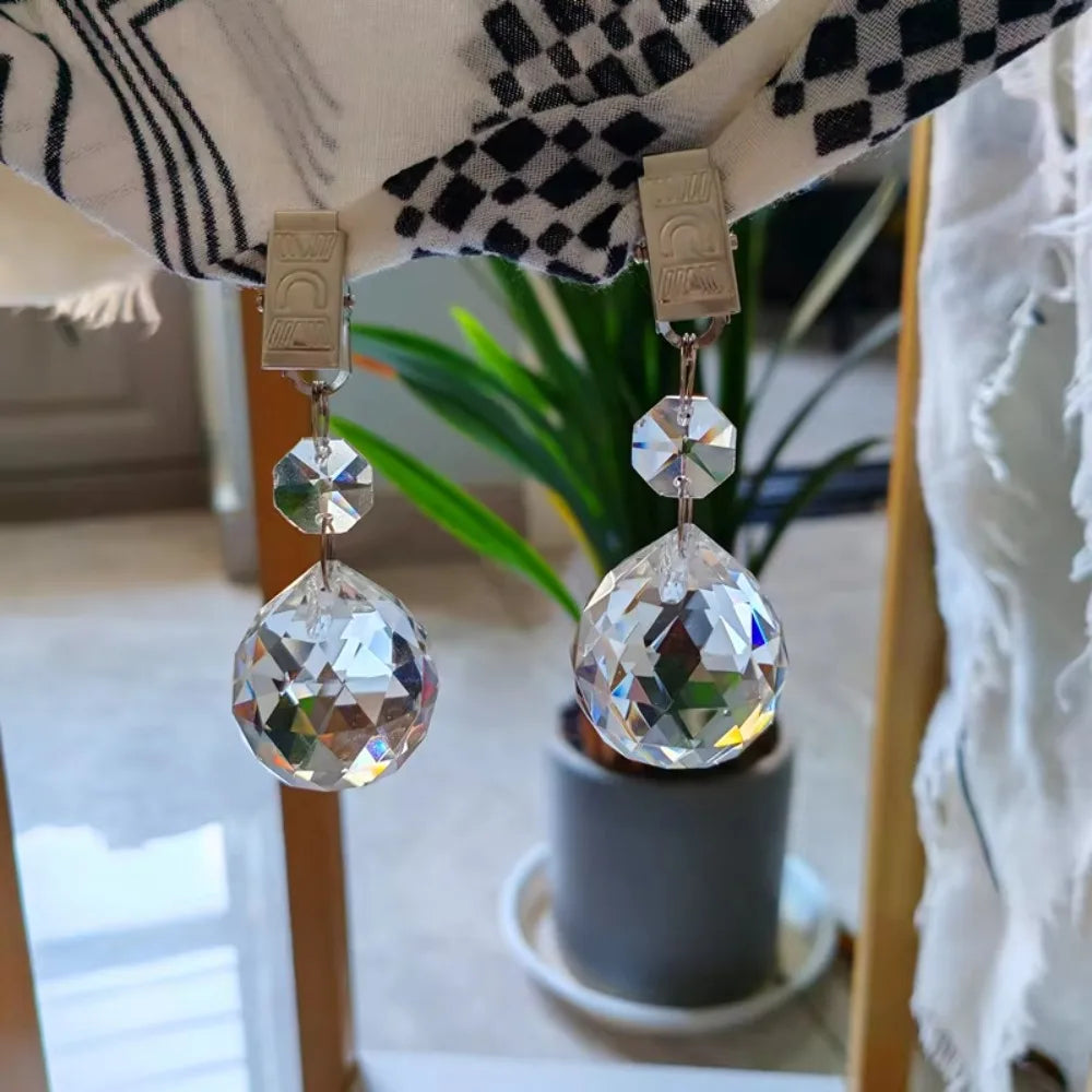 4-Pack Crystal Tablecloth Weights with Metal Clips – Windproof