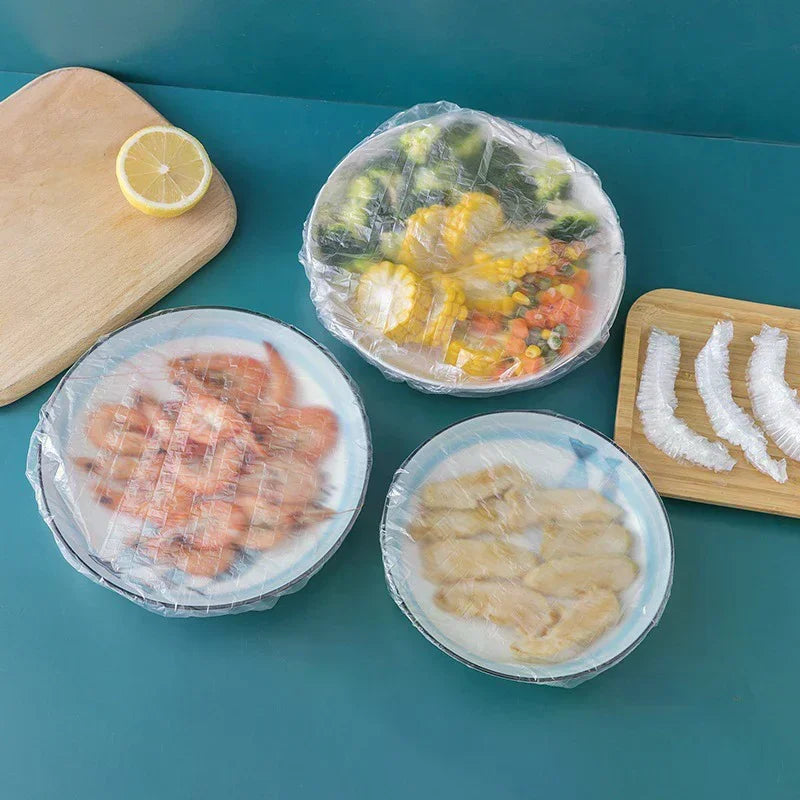 Reusable Disposable Elastic Food Lids Plastic Wrap Durable Plate