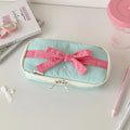 Bow Pencil Case – Cute Soft Fabric Student Stationery Bag