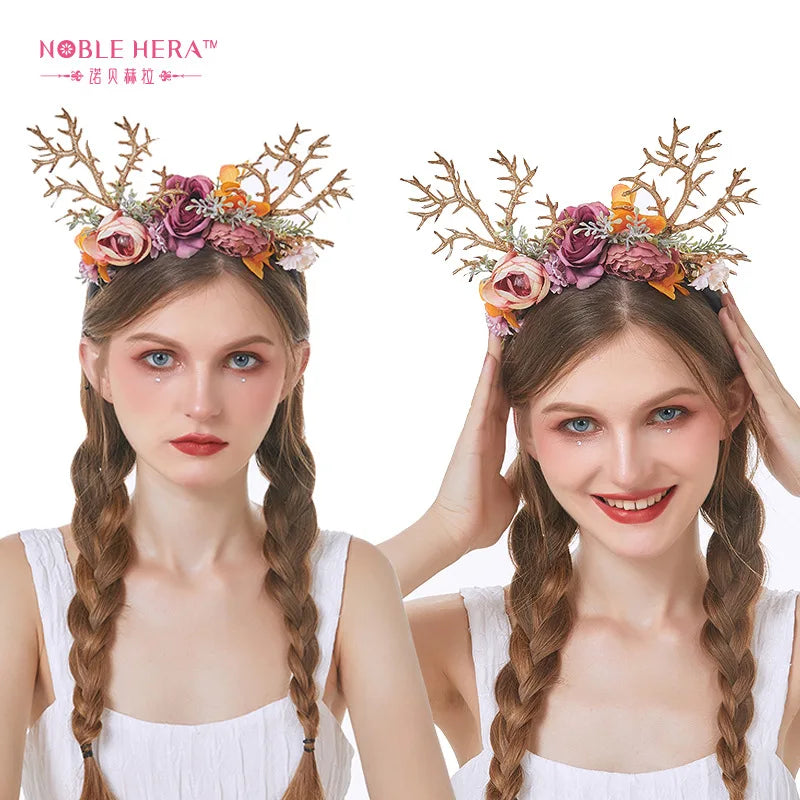Christmas Headwear Forest-themed Antler Headband Easter Hair