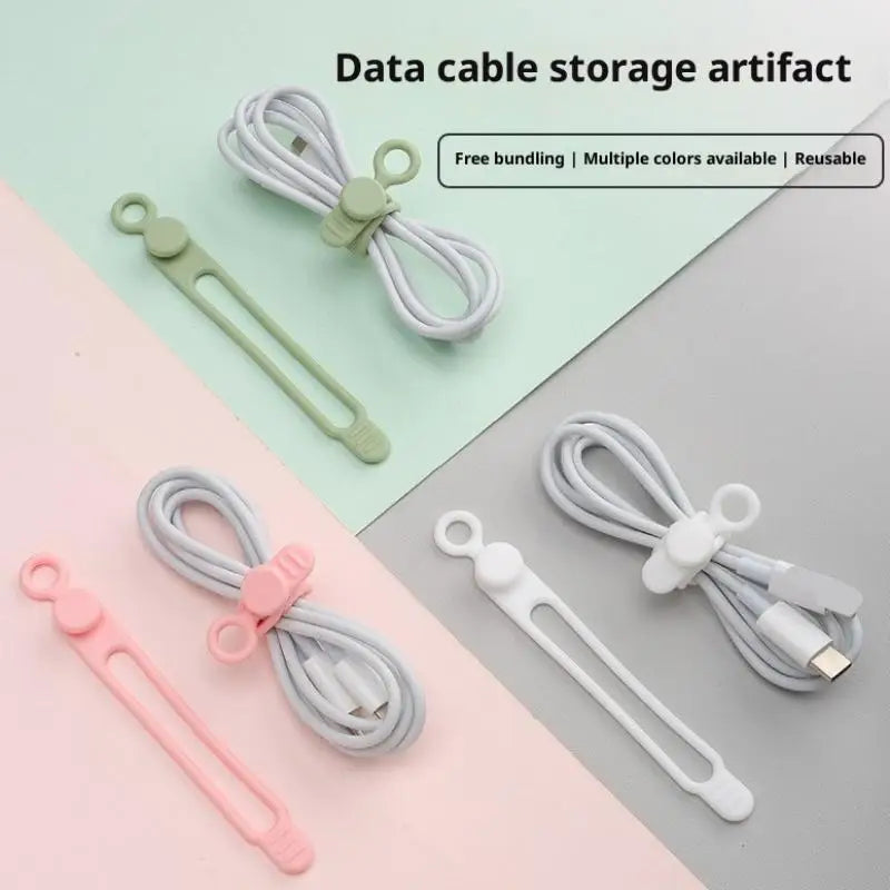 Silicone Cable Straps Reusable Cord Ties | 10/50 PCS Organizer