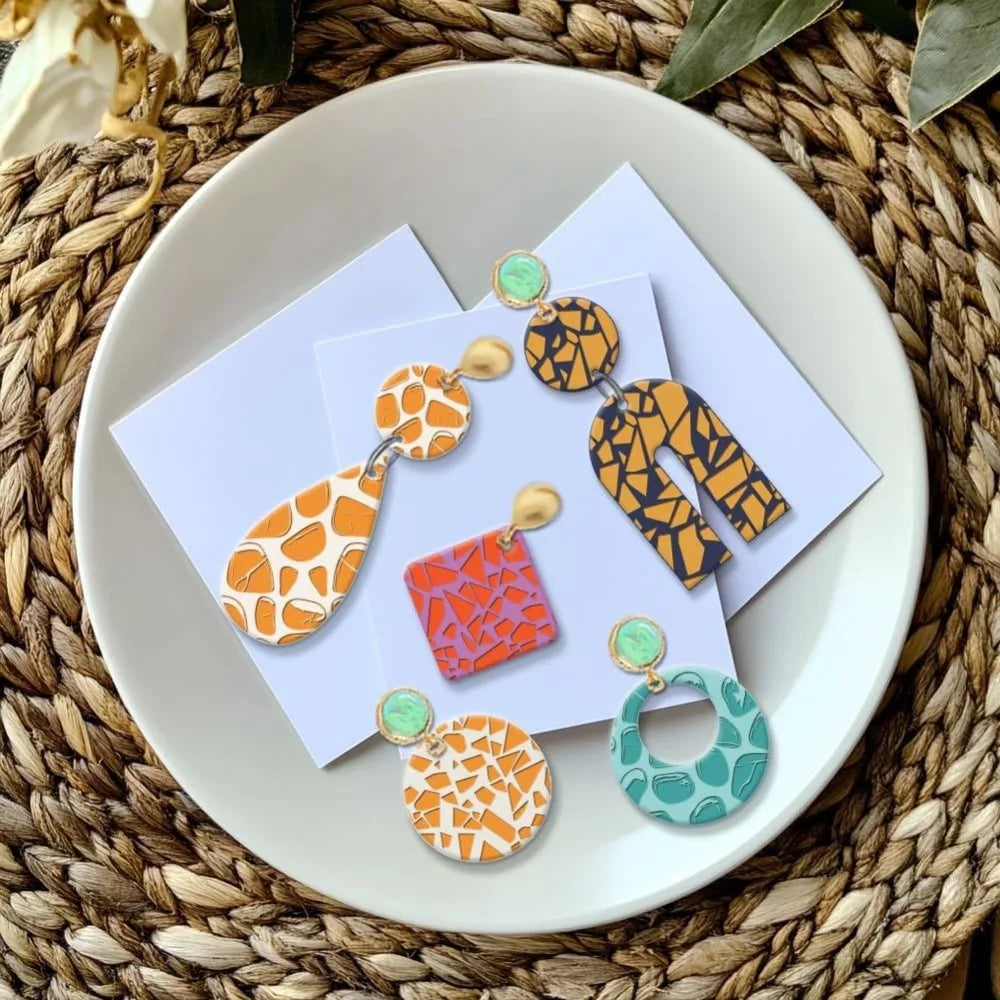 Polymer Clay Texture Sheets – Tile & Pebble Stamp Mat for DIY