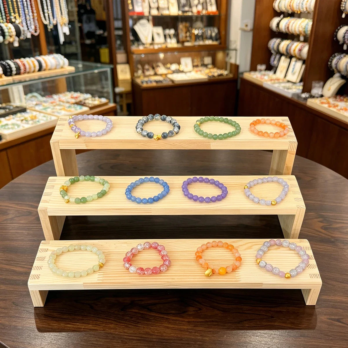 Ladder Wooden Jewelry Display Rack Long Short Bracelet Storage