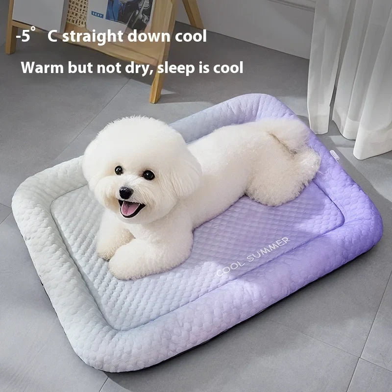 Summer Pet Ice Pads Cold Silk Cool Feeling Dog Beds Skin-friendly