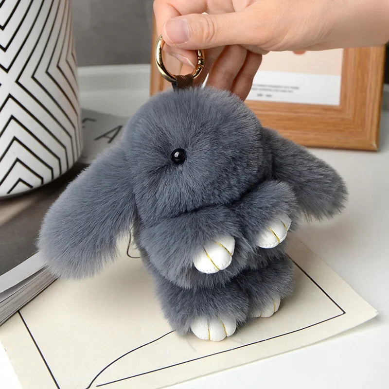 Gifts Rabbit Fur Keychain Women Bag Car Key Chain Pendant Decoration