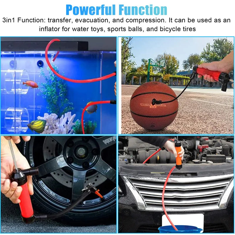 3-in-1 Manual Hand Pump Kit – Fuel, Liquid & Air Transfer