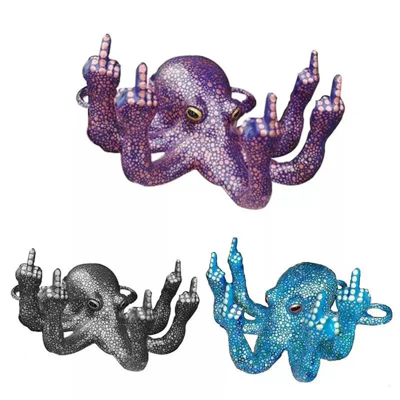 Luminous Octopus Miniature Resin Statue – Tabletop Sculpture