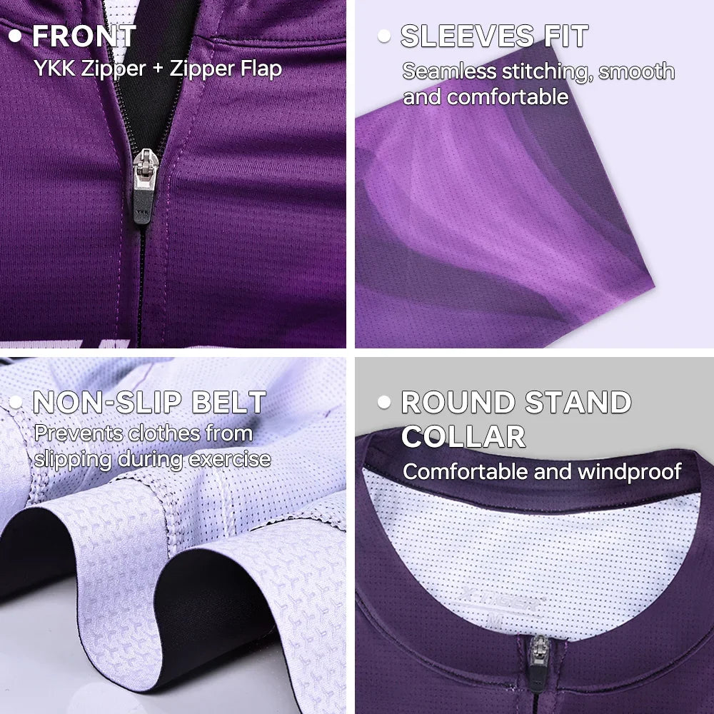 X-TIGER Men's Long Sleeve Cycling Jersey – Breathable Slim Fit
