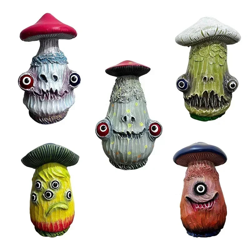 Resin Monster Skull Mushroom Figurine – Home & Garden Decor