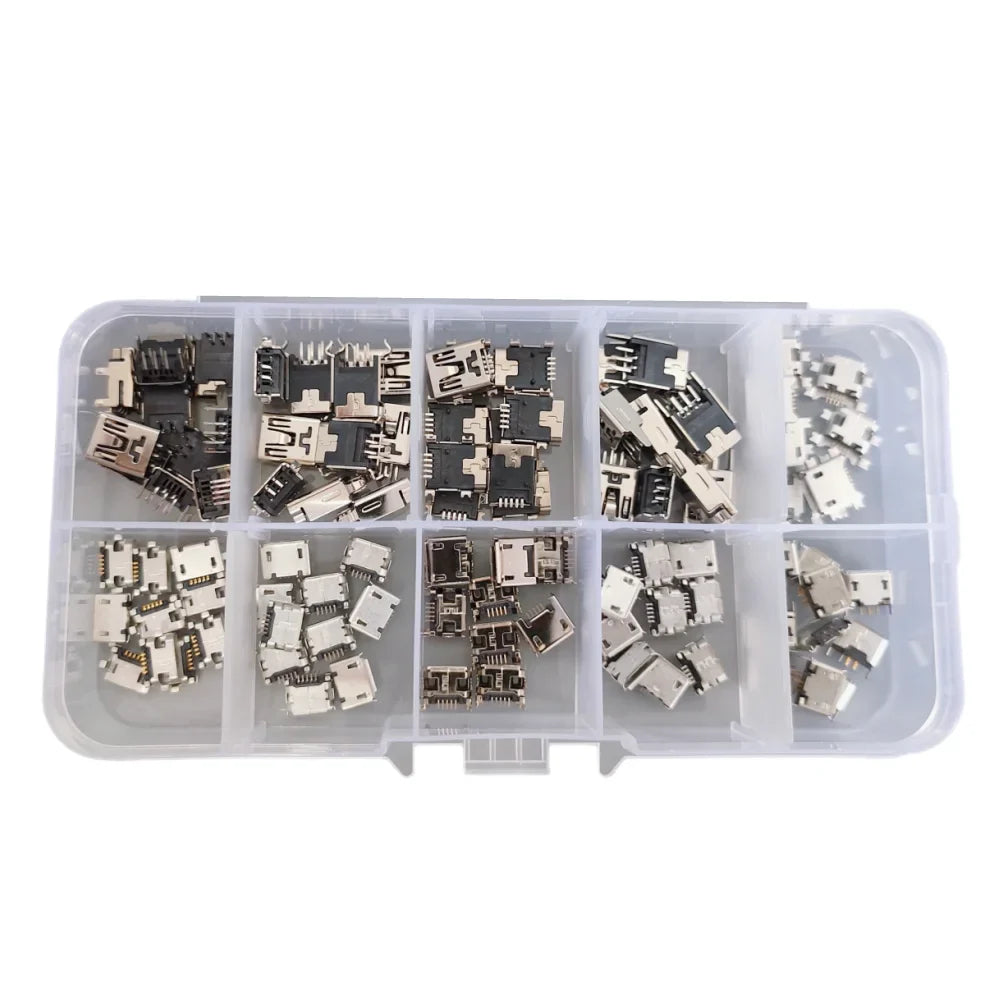 10 Models Lot Micro USB Connector Mini Jack Tail Socket Charging Port
