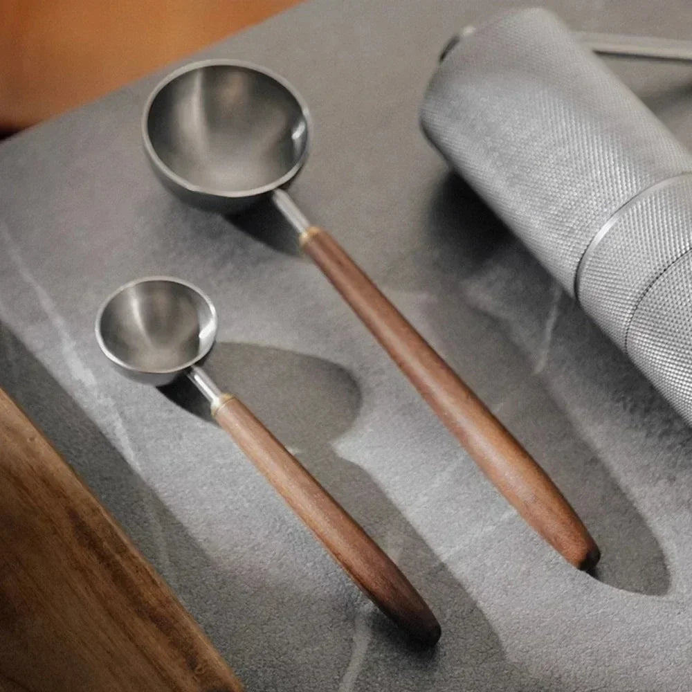 25ml Walnut Wood Coffee Measuring Spoon – Stainless Steel