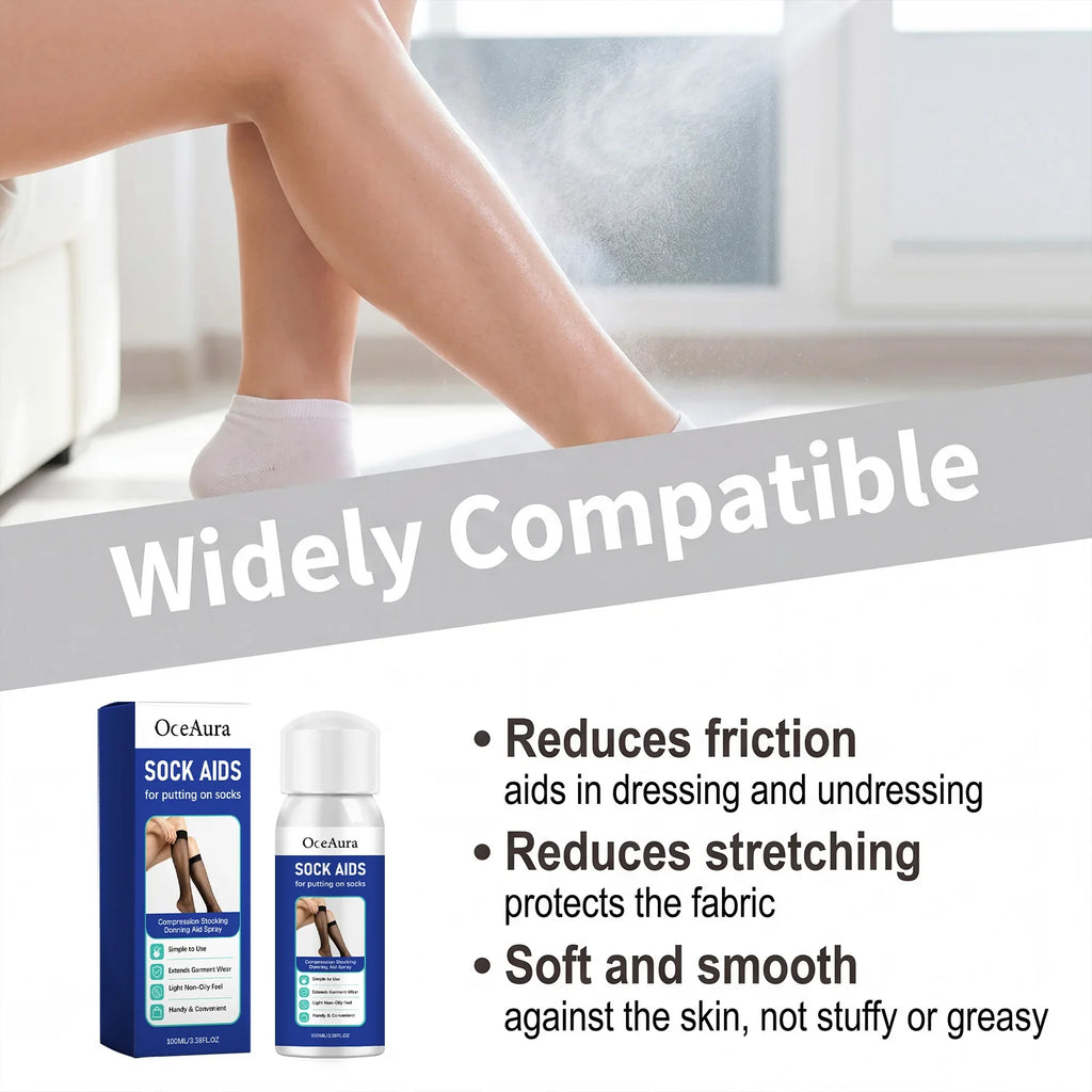 OceAura Sock Donning Aid Spray – Anti-Friction, Non-Oily 100ml