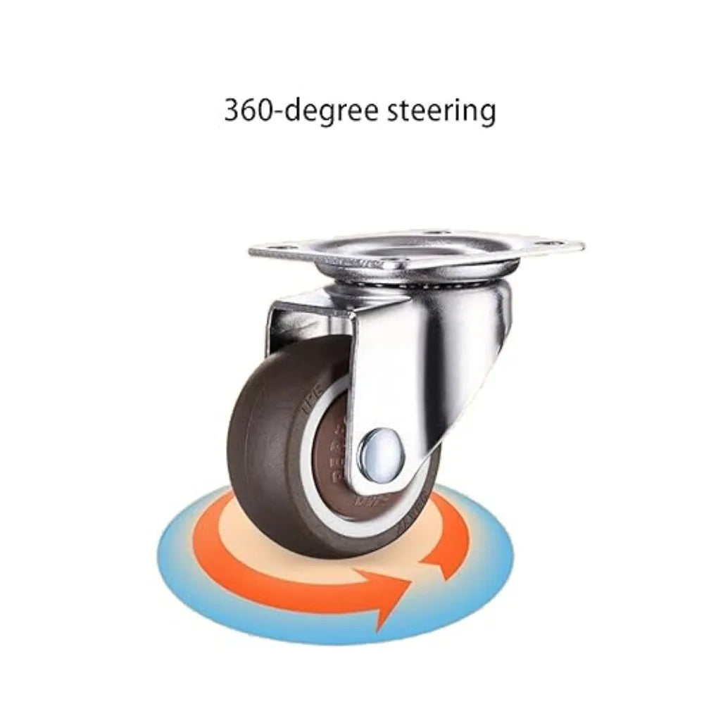 4-Pack Swivel Furniture Caster Wheels – Soft Rubber 1–2 Inch