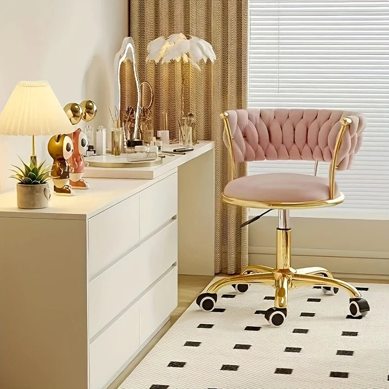 Swivel Vanity Stool – Adjustable Height Dressing Chair