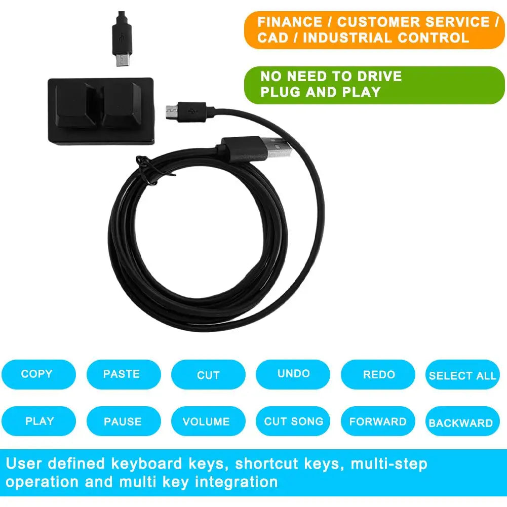 2-Key RGB Programmable Macro Keypad – Gaming & Photoshop